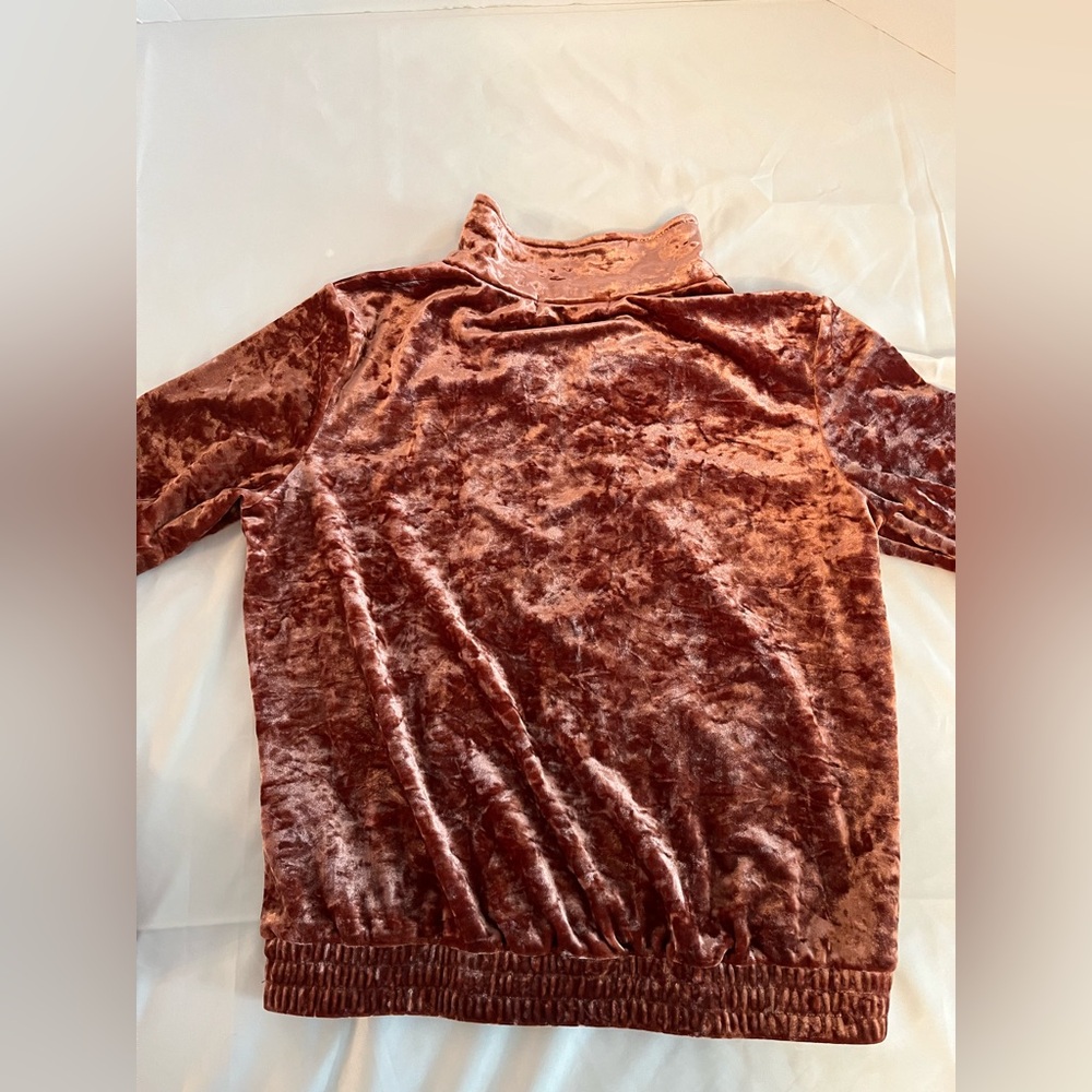 Vintage Y2K Crushed Velvet Track Jacket in Rust Pink - Picture 3 of 10